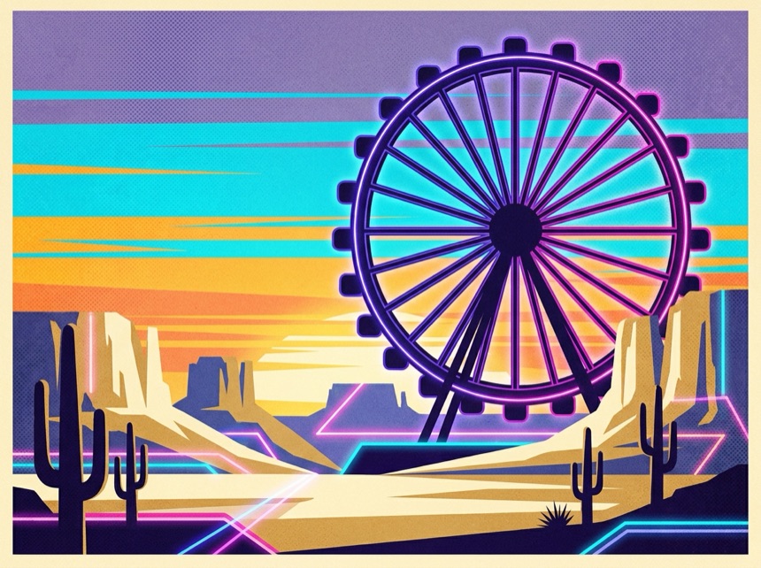 The High Roller at dusk